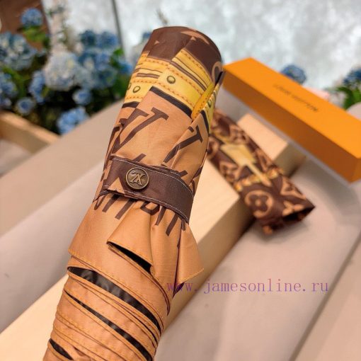 LOUIS VUITTON Louis Vuitton Classic Chain ️ Triple fold Automatic Folding Sunny Umbrella Newxm6kc7z7 - Image 4