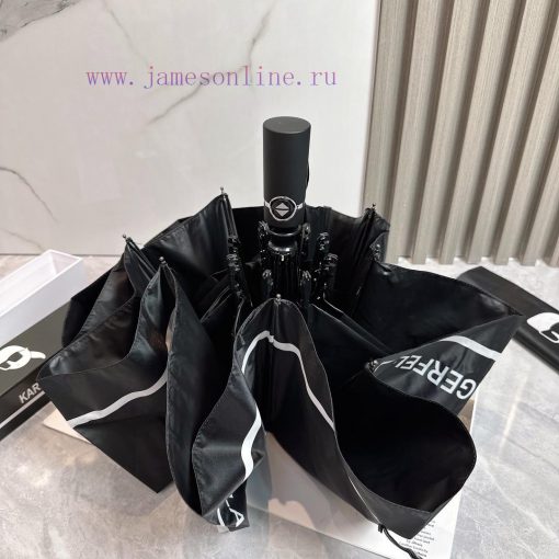 CHANEL Chanel Galeries Lafayette 2024 Summer New Fully Automatic Folding UmbrellaBlack coatiykdy9w76 - Image 6