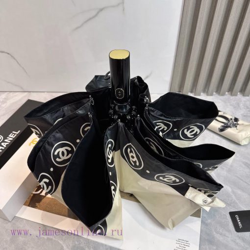 CHANEL Bird 2024 Summer New Fully Automatic Folding UmbrellaBlack coating sunscreen effectivawkrytvs - Image 6