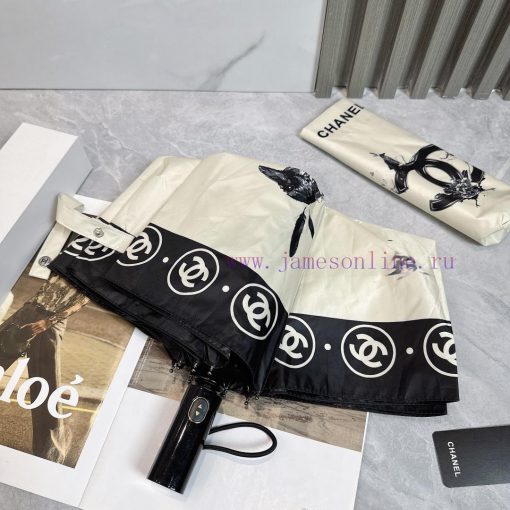 CHANEL Bird 2024 Summer New Fully Automatic Folding UmbrellaBlack coating sunscreen effectivawkrytvs - Image 8