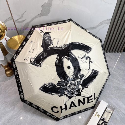 CHANEL Bird 2024 Summer New Fully Automatic Folding UmbrellaBlack coating sunscreen effectivawkrytvs - Image 10