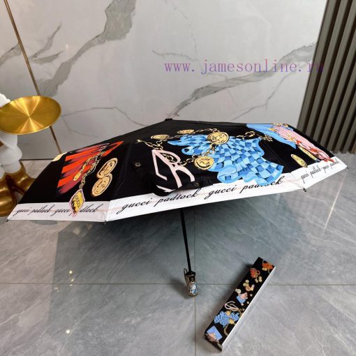 GUCCI Little Girl 2024 Summer New Folding Sunny UmbrellaBlack coating sunscreen effectively t2lw2ajf - Image 9