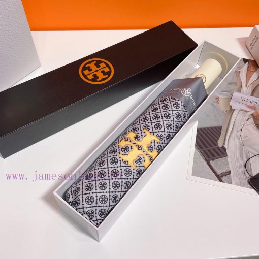 Tory Burch fully automatic opening and closing black rubber sunshade and sun protection UV c434a5i4v