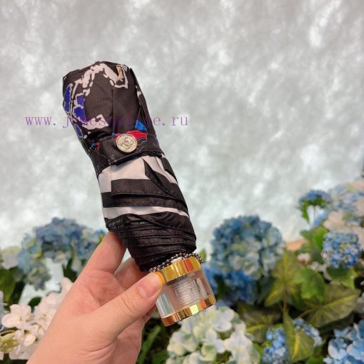 CHANEL crystal handle, five fold manual folding umbrella, made of imported UV resistant umbr5eat4dsw - Image 4