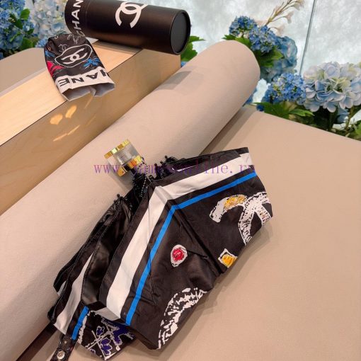 CHANEL crystal handle, five fold manual folding umbrella, made of imported UV resistant umbr5eat4dsw - Image 5