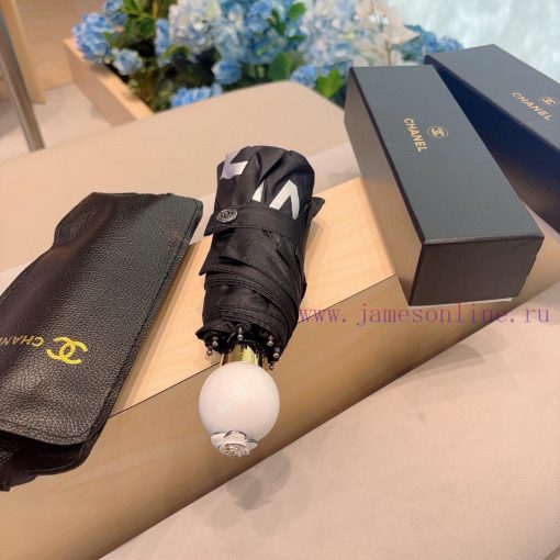 CHANEL pearl handle, five fold manual folding umbrella, made of UV resistant umbrella fabricwiuv1d44 - Image 2