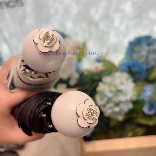CHANEL pearl handle, five fold manual folding umbrella, made of UV resistant umbrella fabricwiuv1d44 - Image 8