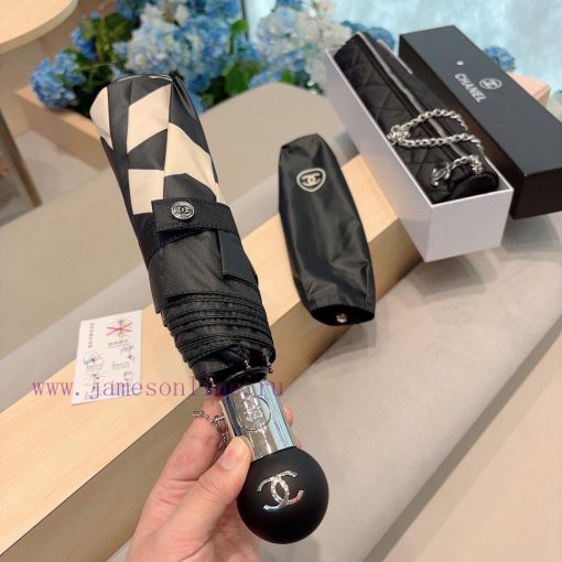 CHANEL chain bag classic Chanel triple fold splicing umbrella face automatic folding umbrellw7lmo8dn - Image 3