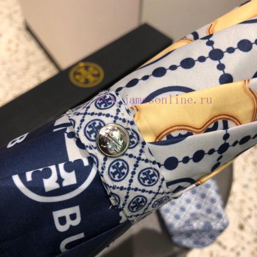 Tory Burch Triple fold Fully Automatic Black Rubber Sunshade and Sunscreen UV Clear Umbrella5s5mbd9y - Image 4