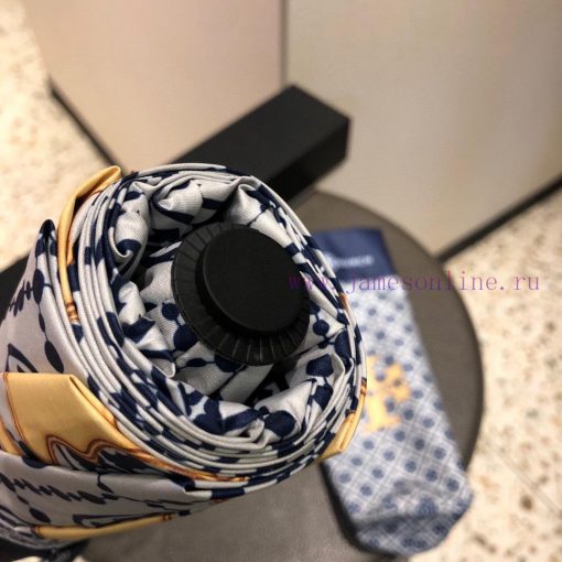 Tory Burch Triple fold Fully Automatic Black Rubber Sunshade and Sunscreen UV Clear Umbrella5s5mbd9y - Image 5