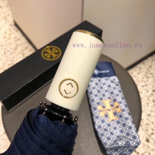 Tory Burch Triple fold Fully Automatic Black Rubber Sunshade and Sunscreen UV Clear Umbrella5s5mbd9y - Image 6