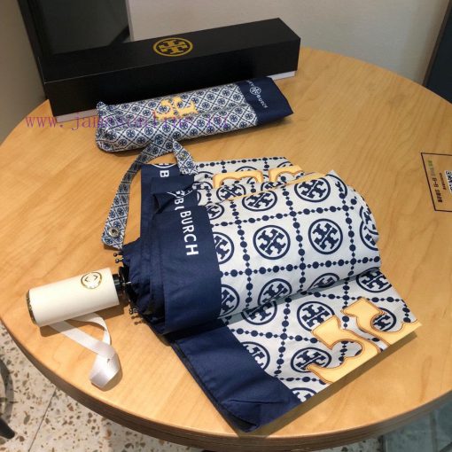 Tory Burch Triple fold Fully Automatic Black Rubber Sunshade and Sunscreen UV Clear Umbrella5s5mbd9y - Image 8
