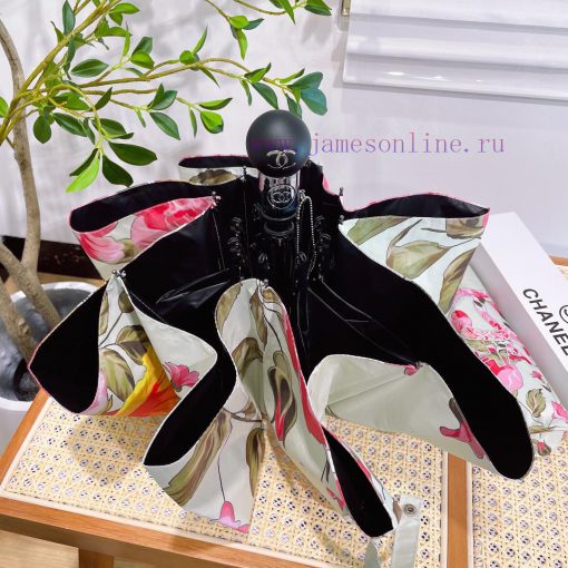 Chanel's intoxicating floral fragrance summer new fully automatic folding umbrella with new hemaj42y - Image 8