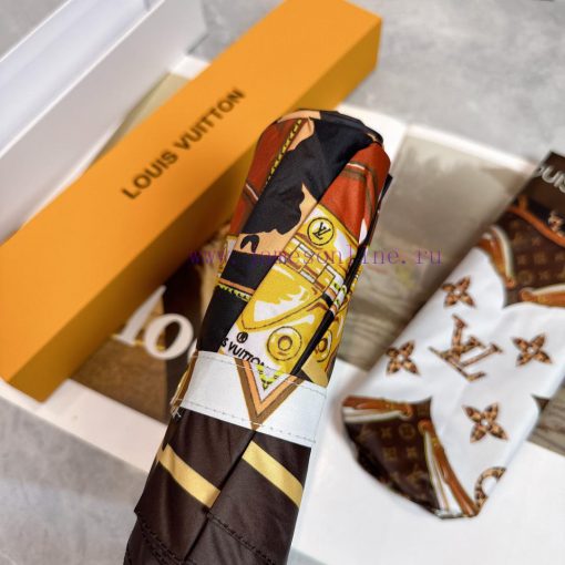 LouVuitton bag chain 2024 summer new fully automatic folding umbrellaBlack coating sunscreen53cl3xjc - Image 3