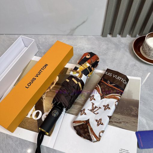 LouVuitton bag chain 2024 summer new fully automatic folding umbrellaBlack coating sunscreen53cl3xjc - Image 7
