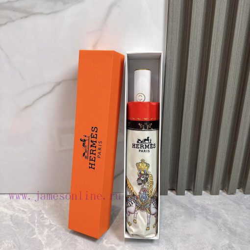Hermes Crown 2024 Summer New Fully Automatic Folding UmbrellaBlack coating sunscreen effectifmaw1ew3