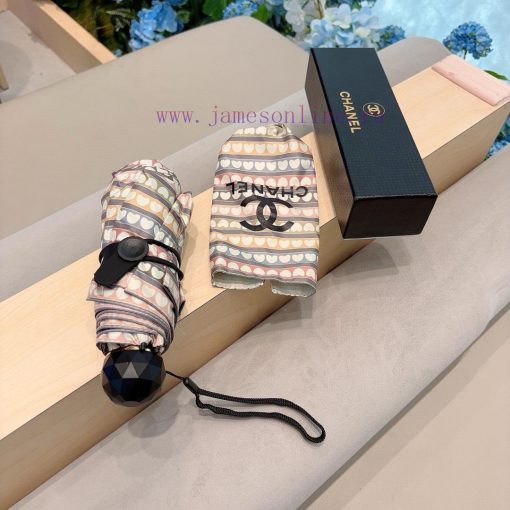 CHANEL Love Rainbow Five Fold Hand Foldable Sunny Umbrella with Exquisite Craftsmanship, Fas7uapkphs