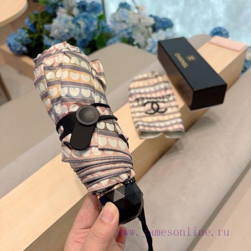 CHANEL Love Rainbow Five Fold Hand Foldable Sunny Umbrella with Exquisite Craftsmanship, Fas7uapkphs - Image 3