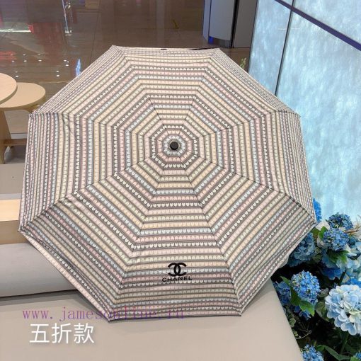 CHANEL Love Rainbow Five Fold Hand Foldable Sunny Umbrella with Exquisite Craftsmanship, Fas7uapkphs - Image 7