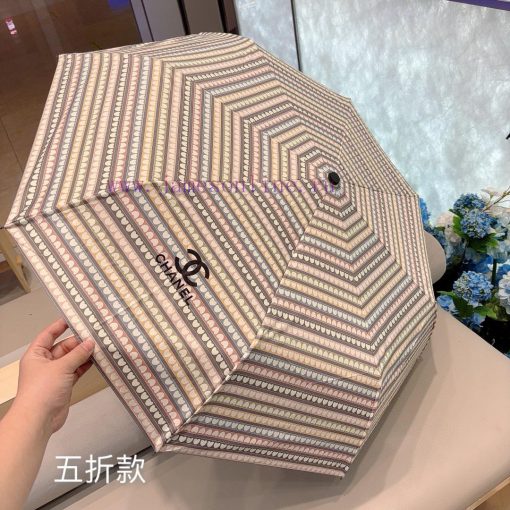 CHANEL Love Rainbow Five Fold Hand Foldable Sunny Umbrella with Exquisite Craftsmanship, Fas7uapkphs - Image 8