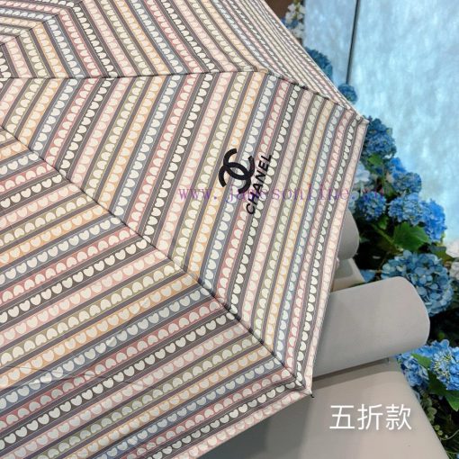 CHANEL Love Rainbow Five Fold Hand Foldable Sunny Umbrella with Exquisite Craftsmanship, Fas7uapkphs - Image 9