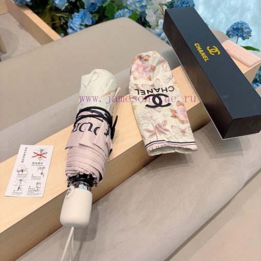 CHANEL Pink Butterfly 🦋 Triple fold automatic folding umbrella with exquisite workmanship, ssslzo78l - Image 2