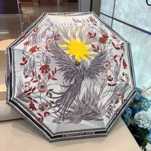 DIOR, Dior flamingo pattern, three fold automatic folding umbrella, fashionable OEM quality,sk9tbq4r - Image 8