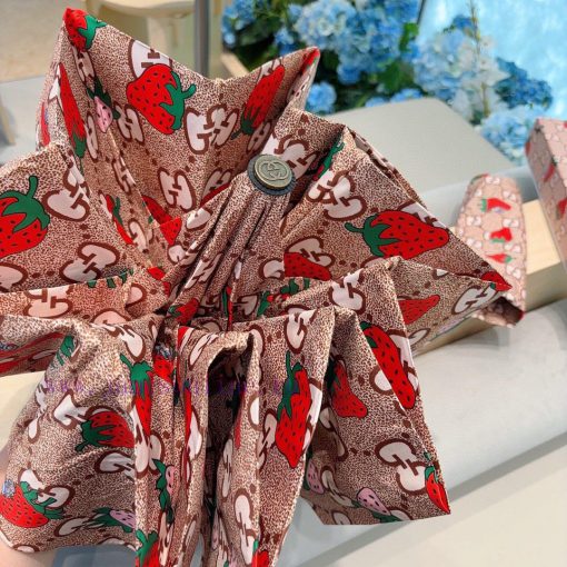 GUCCIGucciGG Strawberry Triple Fold Automatic Folding Sunny Umbrella, Sunny Sunshade, Rainy ascknun0 - Image 6