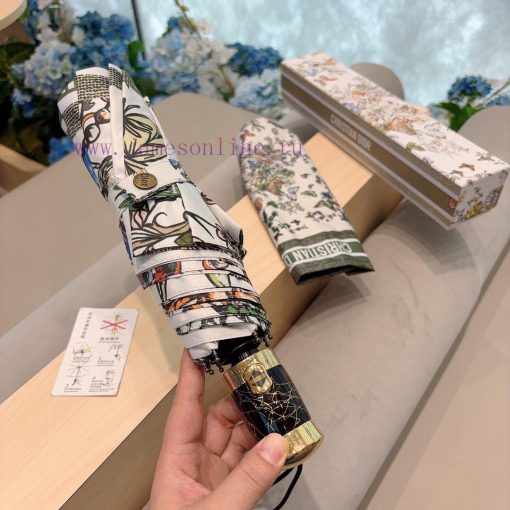 DIOR's new butterfly brushed handle, three fold automatic folding umbrella, fashionable OEM ne9rqbhq - Image 3
