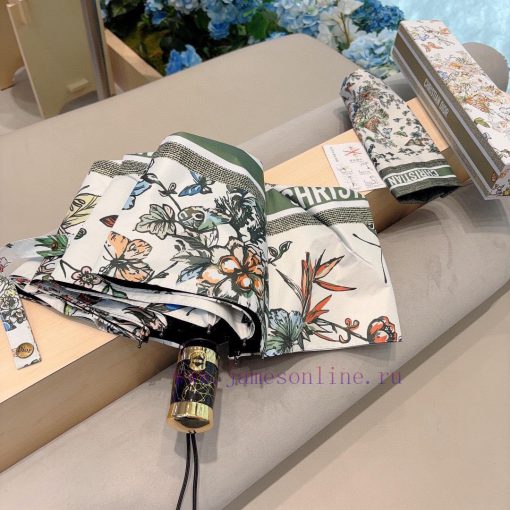 DIOR's new butterfly brushed handle, three fold automatic folding umbrella, fashionable OEM ne9rqbhq - Image 4