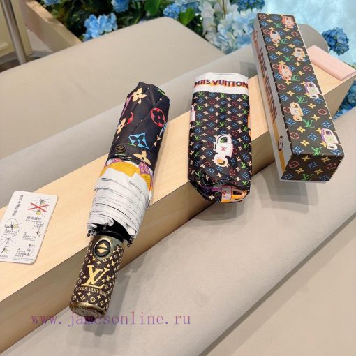 LOUIS VUITTON 2024 New Printed Key Explosive Pattern Triple Fold Automatic Folding Sunny Umbz4gqp65i