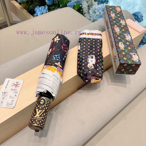 LOUIS VUITTON 2024 New Printed Key Explosive Pattern Triple Fold Automatic Folding Sunny Umbz4gqp65i - Image 2