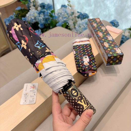 LOUIS VUITTON 2024 New Printed Key Explosive Pattern Triple Fold Automatic Folding Sunny Umbz4gqp65i - Image 3