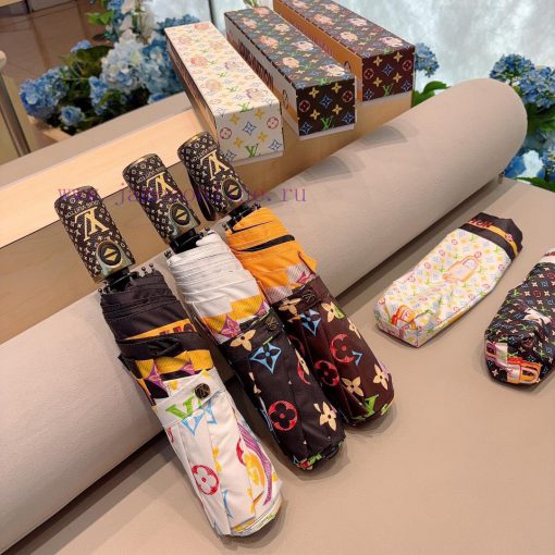 LOUIS VUITTON 2024 New Printed Key Explosive Pattern Triple Fold Automatic Folding Sunny Umbz4gqp65i - Image 8