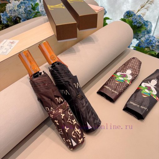 LOUIS VUITTON Louis Vuitton Triple Fold Automatic Folding Sunny Umbrella with New Coating Temzmcpu6c - Image 8