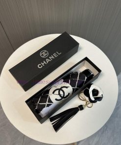 CHANEL Chanel with exquisite camellia pendant 2024 new five fold folding umbrella fashion OEzekx79ts