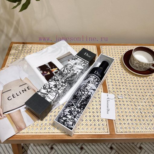 DIOR 2024 New Field Flower Fragrance Triple Fold Automatic Folding Sunny Umbrella Fashion OEsk4uesvb