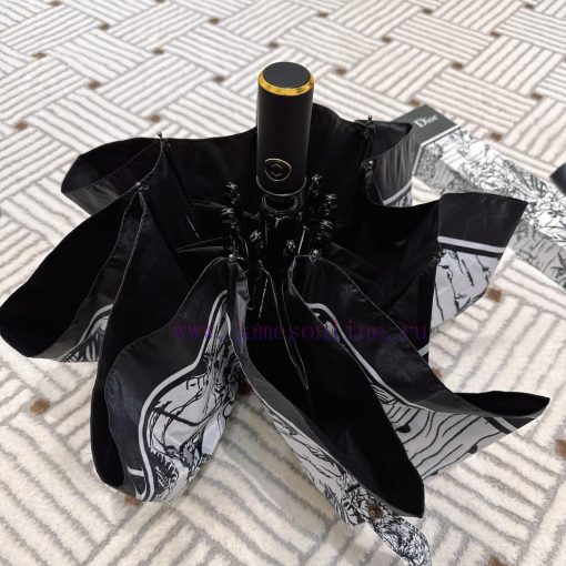 DIOR 2024 New Field Flower Fragrance Triple Fold Automatic Folding Sunny Umbrella Fashion OEsk4uesvb - Image 8