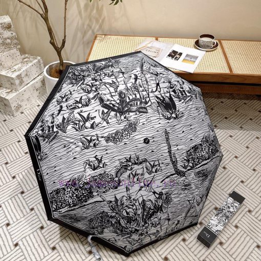 DIOR 2024 New Field Flower Fragrance Triple Fold Automatic Folding Sunny Umbrella Fashion OEsk4uesvb - Image 10
