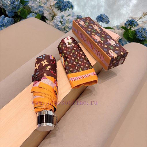 LOUIS VUITTON LV Five Fold Handheld Sunny Umbrella with New Coating Technology, Dark Umbrell8ritidnk