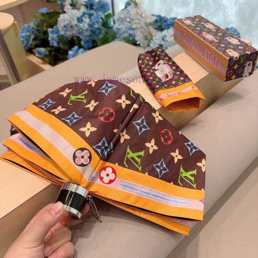 LOUIS VUITTON LV Five Fold Handheld Sunny Umbrella with New Coating Technology, Dark Umbrell8ritidnk - Image 6