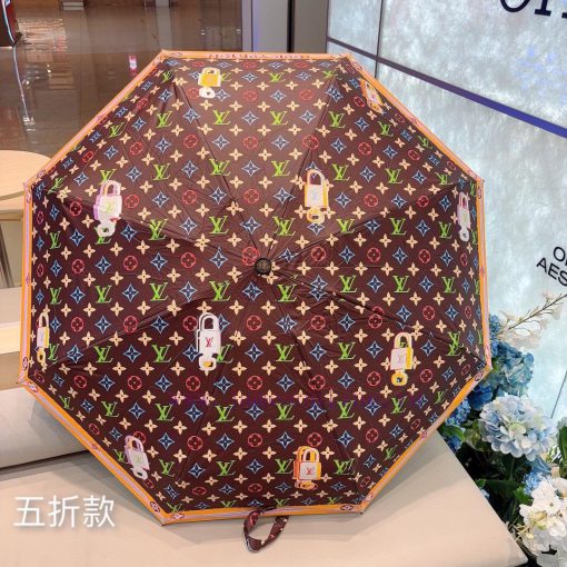 LOUIS VUITTON LV Five Fold Handheld Sunny Umbrella with New Coating Technology, Dark Umbrell8ritidnk - Image 8