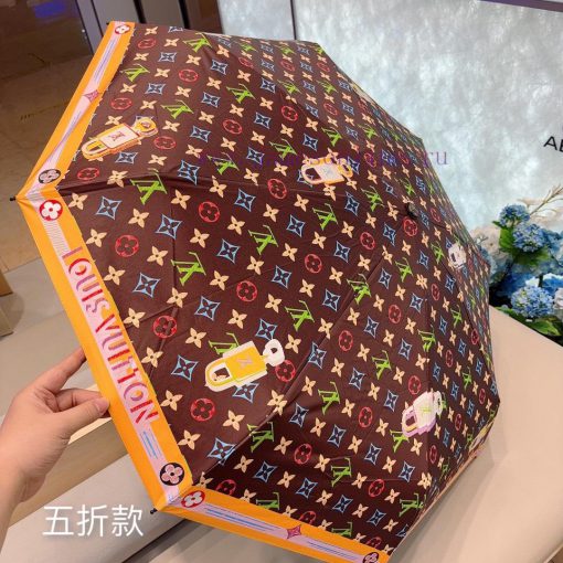 LOUIS VUITTON LV Five Fold Handheld Sunny Umbrella with New Coating Technology, Dark Umbrell8ritidnk - Image 9