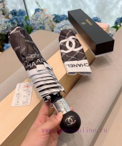 CHANEL's diamond logo is a three fold automatic folding umbrella made of imported UV resistamzzidcyz