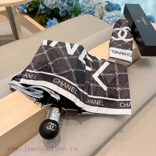 CHANEL's diamond logo is a three fold automatic folding umbrella made of imported UV resistamzzidcyz - Image 3