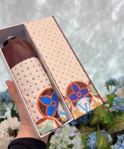 LOUIS VUITTON LV Five Fold Handheld Sunny Umbrella with New Coating Technology, Dark Umbrellkza3677l