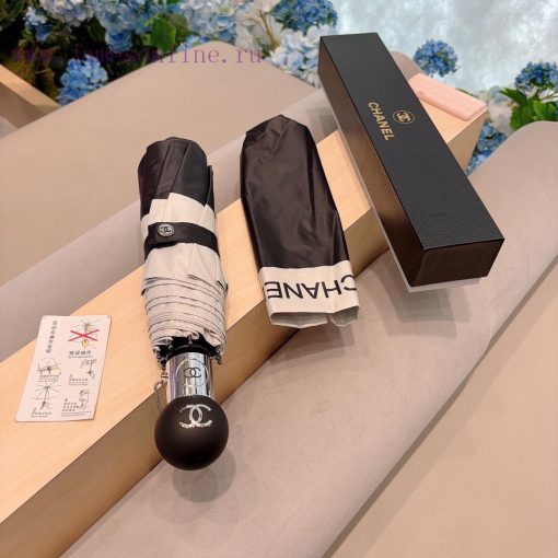 CHANEL Classic Splicing Triple Fold Automatic Folding Umbrella Made of Taiwan Imported UV Prof2icqer