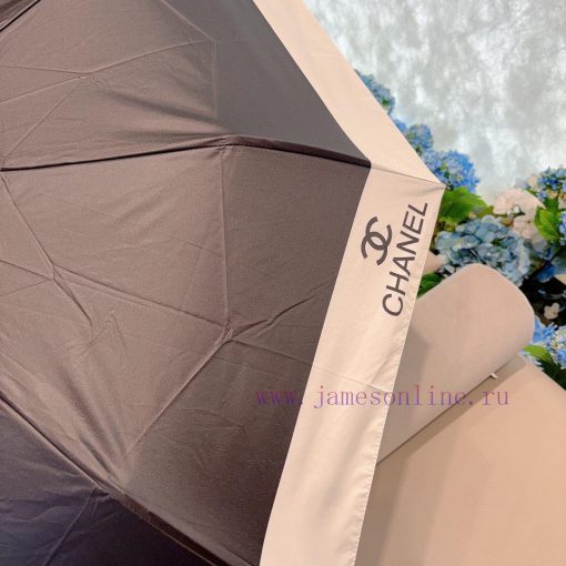 CHANEL Classic Splicing Triple Fold Automatic Folding Umbrella Made of Taiwan Imported UV Prof2icqer - Image 9