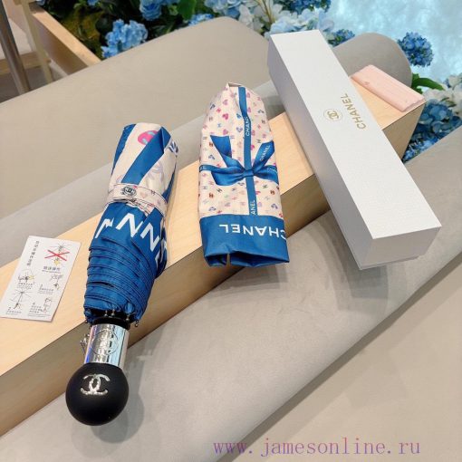 CHANEL Butterfly Knot Classic Returns, Triple Fold Automatic Folding Umbrella with Chanel Sottsysl6o
