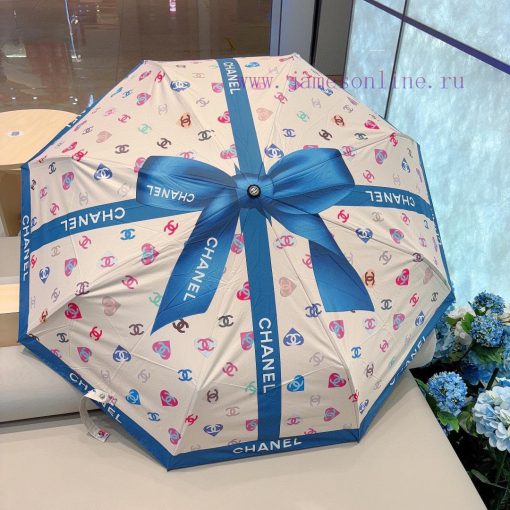 CHANEL Butterfly Knot Classic Returns, Triple Fold Automatic Folding Umbrella with Chanel Sottsysl6o - Image 8